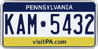 PA license plate KAM5432