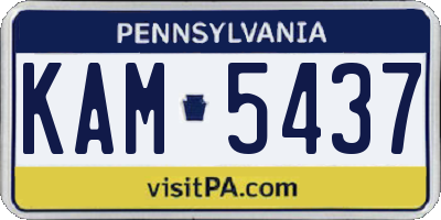 PA license plate KAM5437