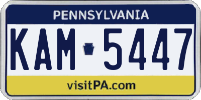 PA license plate KAM5447