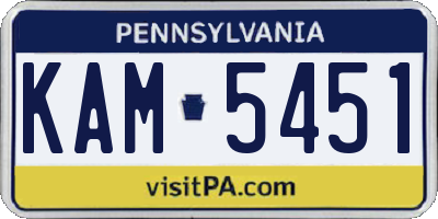 PA license plate KAM5451