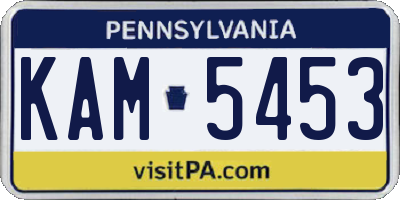 PA license plate KAM5453