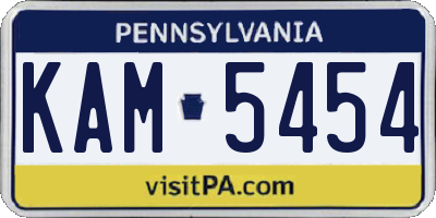 PA license plate KAM5454