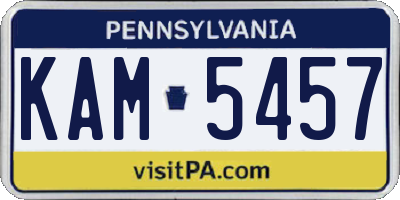 PA license plate KAM5457