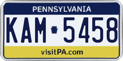 PA license plate KAM5458
