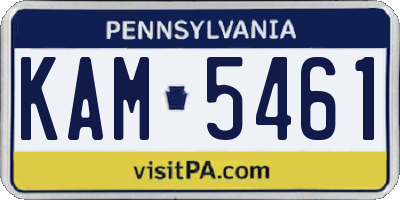 PA license plate KAM5461