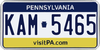 PA license plate KAM5465