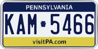 PA license plate KAM5466