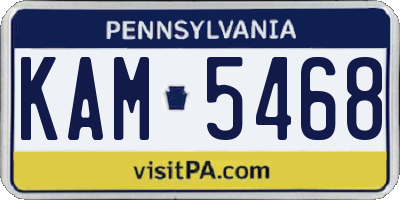 PA license plate KAM5468