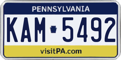 PA license plate KAM5492