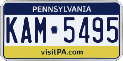 PA license plate KAM5495
