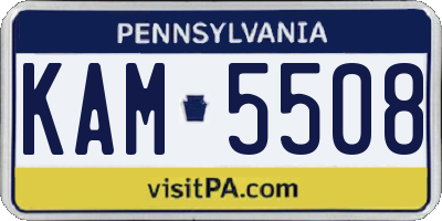 PA license plate KAM5508