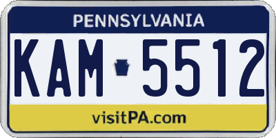 PA license plate KAM5512