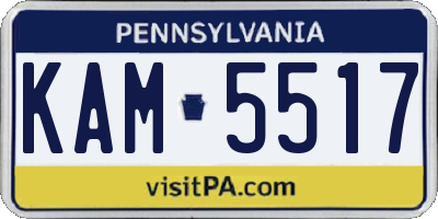 PA license plate KAM5517