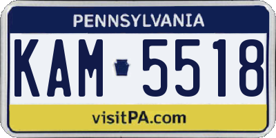 PA license plate KAM5518