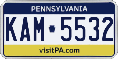 PA license plate KAM5532