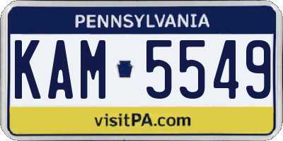 PA license plate KAM5549