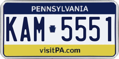 PA license plate KAM5551