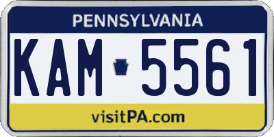 PA license plate KAM5561