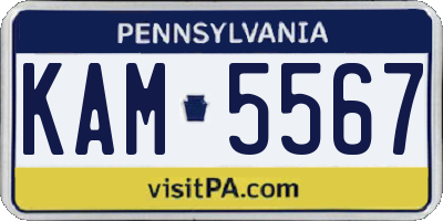 PA license plate KAM5567