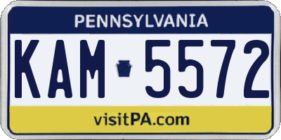 PA license plate KAM5572