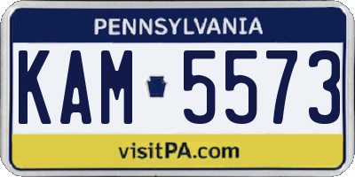 PA license plate KAM5573