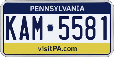 PA license plate KAM5581