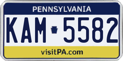 PA license plate KAM5582