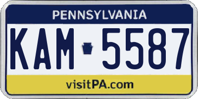 PA license plate KAM5587