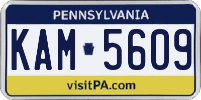 PA license plate KAM5609