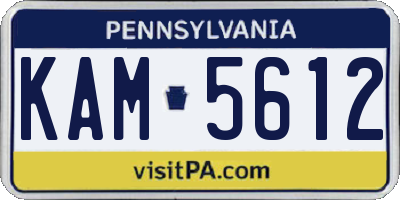 PA license plate KAM5612