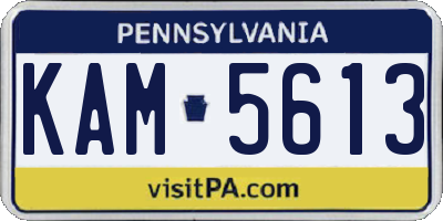 PA license plate KAM5613