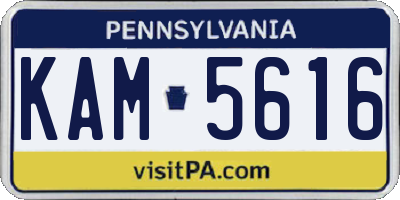 PA license plate KAM5616
