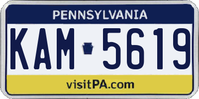 PA license plate KAM5619