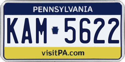 PA license plate KAM5622