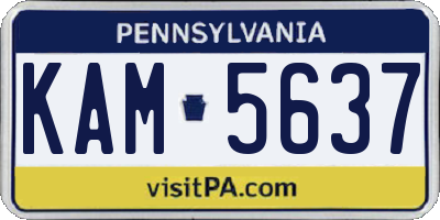 PA license plate KAM5637
