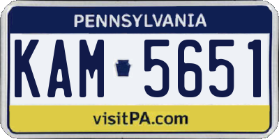 PA license plate KAM5651