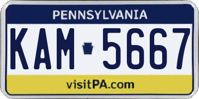 PA license plate KAM5667