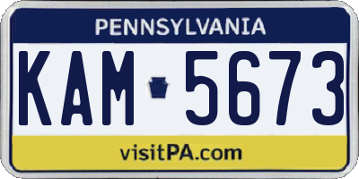 PA license plate KAM5673
