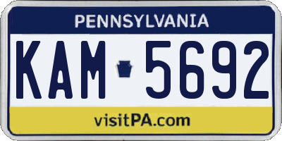 PA license plate KAM5692