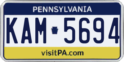 PA license plate KAM5694