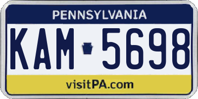PA license plate KAM5698