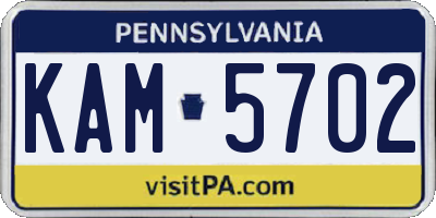 PA license plate KAM5702