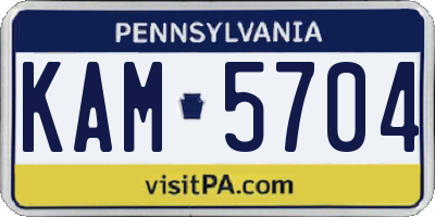 PA license plate KAM5704