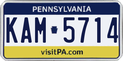 PA license plate KAM5714