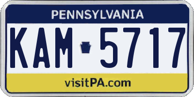PA license plate KAM5717