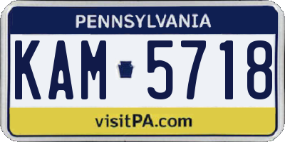 PA license plate KAM5718