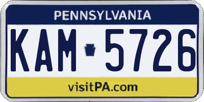 PA license plate KAM5726