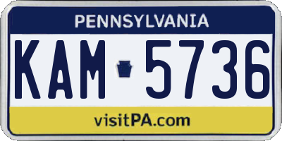 PA license plate KAM5736