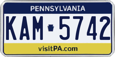 PA license plate KAM5742