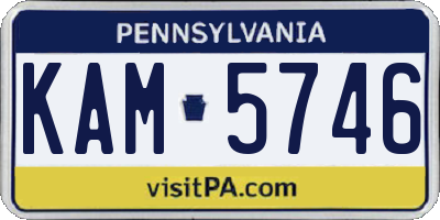 PA license plate KAM5746